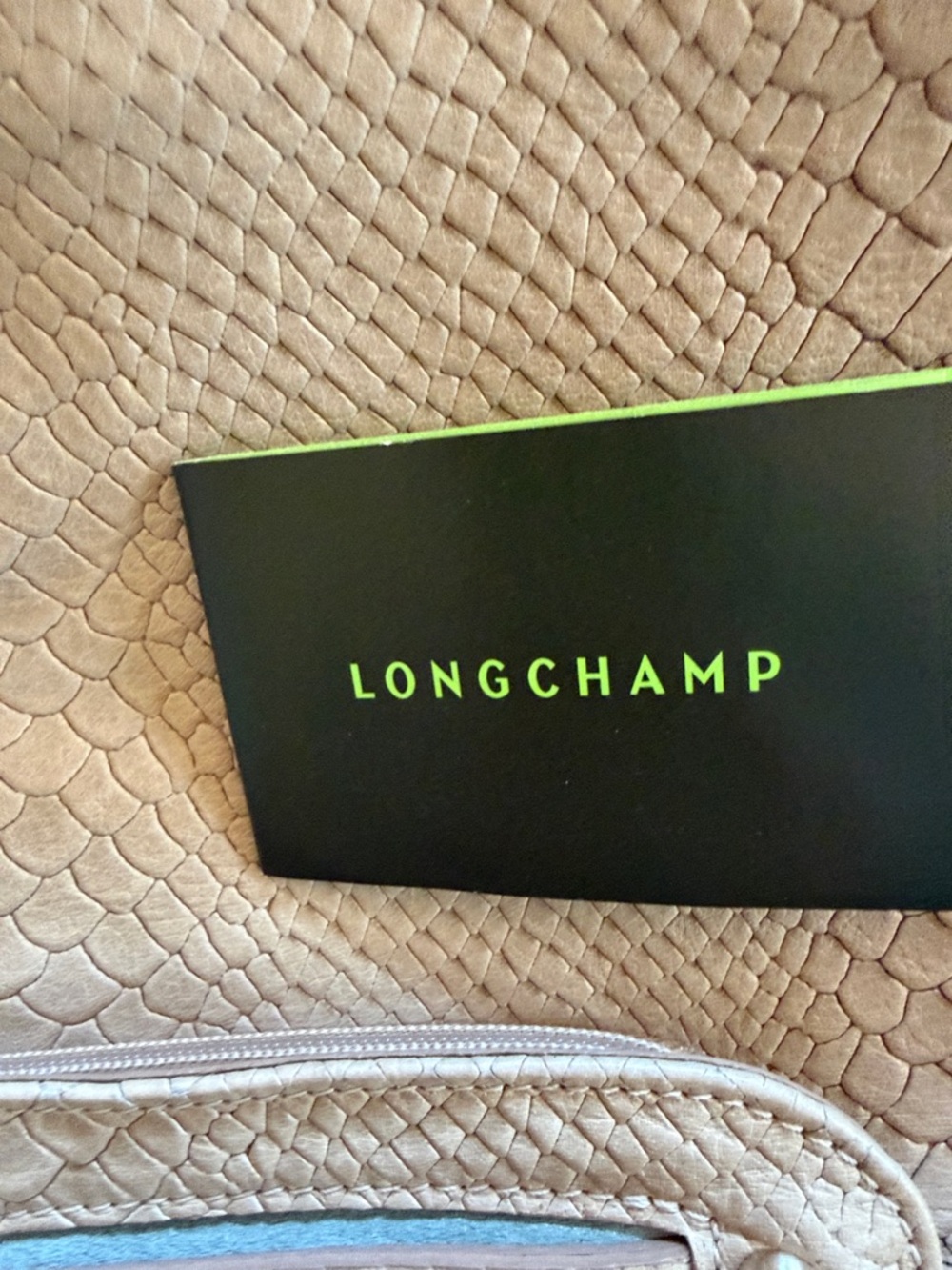 Longchamp Gatsby python embossed leather shoulder tote bag. - Picture 11 of 16
